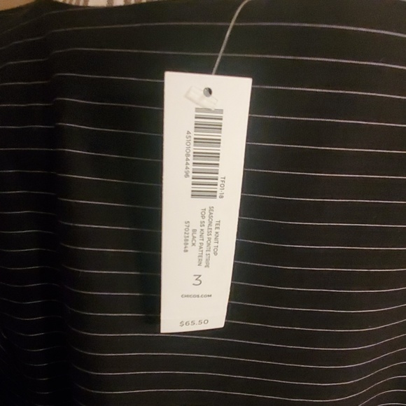 NWT Chicos PINSTRIPED PONTE TEESize 3 - Picture 5 of 5